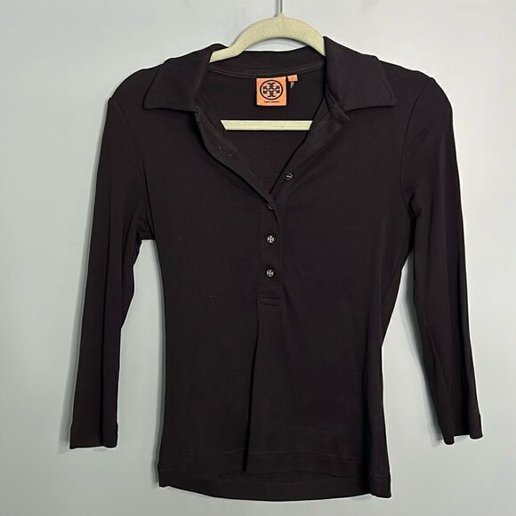 Tory Burch 3/4 Sleeve Polo Shirt - Picture 1 of 7
